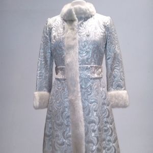 Vintage Silver Brocade Dress and Coat, 4